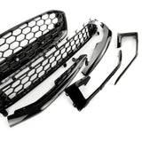 Ford Focus mk4 All Gloss Black Honeycomb Front Grilles and Trim Full Kit