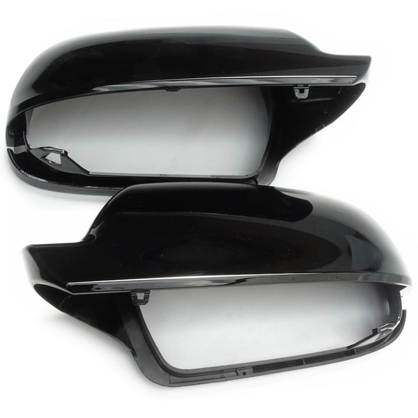 Audi A3 A4 A5 Gloss Black Door Wing Mirror Covers Caps Pair