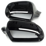 Audi A3 A4 A5 A6 Q3 Gloss Black Wing Mirror Covers Caps Pair Left Right