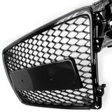 Audi A4 B8 2008-2012 RS4 Style Honeycomb Mesh Gloss Black Front Bumper Grille