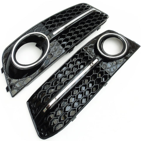 Audi A4 B8 2009-2012 Honeycomb RS4 Style Front Bumper Grilles