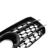 Audi A1 RS1 Style Front Bumper Fog Light Grilles Covers Gloss Black Honeycomb