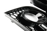 Audi A1 RS1 Style Front Bumper Fog Light Grilles Covers Gloss Black Honeycomb