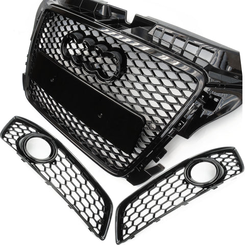 RS3 Style Honeycomb Front Grille & Fog Lights for Audi A3 8p