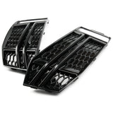 Audi A4 B9 2015-2019 S Line Gloss Black Front Bumper Grilles Left & Right