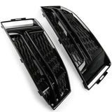 Audi A4 B9 2015-2019 S Line Gloss Black Front Bumper Grilles Left & Right