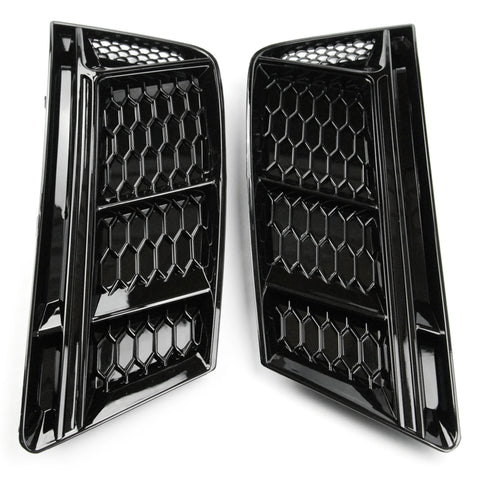 Audi A4 B9 2015-2019 Gloss Black Front Bumper Grilles Left & Right