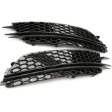 Audi A6 C7 Honeycomb RS6 Style Gloss Black Lower Side Bumper Grilles