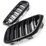 BMW 2 Series F22 Carbon Fibre Effect Black Dual Line Front Grilles