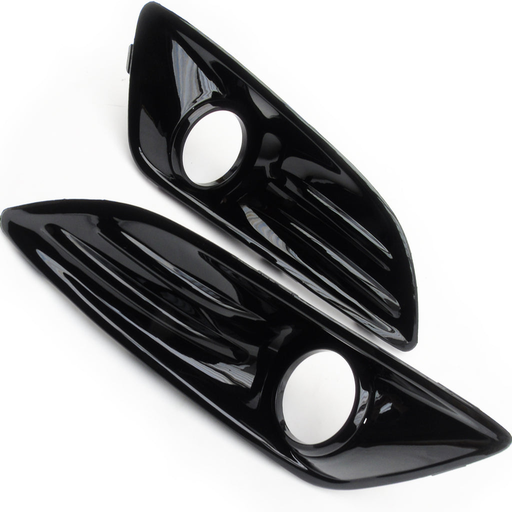 Ford Fiesta Mk7 All Gloss Black Front Bumper Fog Light Covers