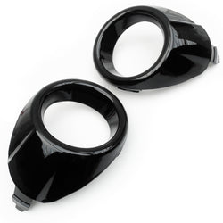 Ford Fiesta Mk7 Gloss Black Front Bumper Fog Light Covers Surrounds