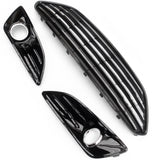 Ford Fiesta mk7 Facelift Gloss Black & Chrome Front Grille & Fog Light Covers