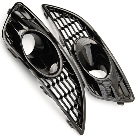 Ford Fiesta mk7 Gloss Black Honeycomb Mesh Front Fog Light Covers Grilles Pair