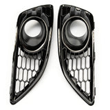 Ford Fiesta mk7 Gloss Black Honeycomb Mesh Front Fog Light Covers Grilles Pair
