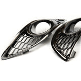 Ford Fiesta mk7 Gloss Black Honeycomb Mesh Front Fog Light Covers Grilles Pair