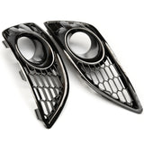 Ford Fiesta mk7 Gloss Black Honeycomb Mesh Front Fog Light Covers Grilles Pair