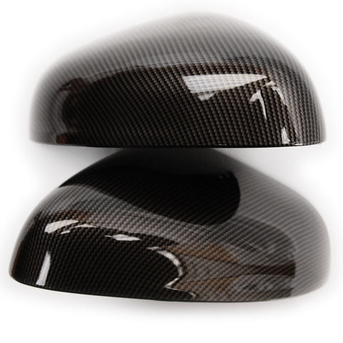 Ford Fiesta mk8 Gloss Carbon Fibre Eff Black Door Wing Mirror Covers