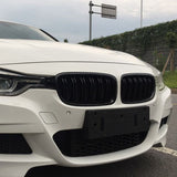 BMW 3 Series F30 F31 Gloss Black Dual Line Style Front Bumper Grilles