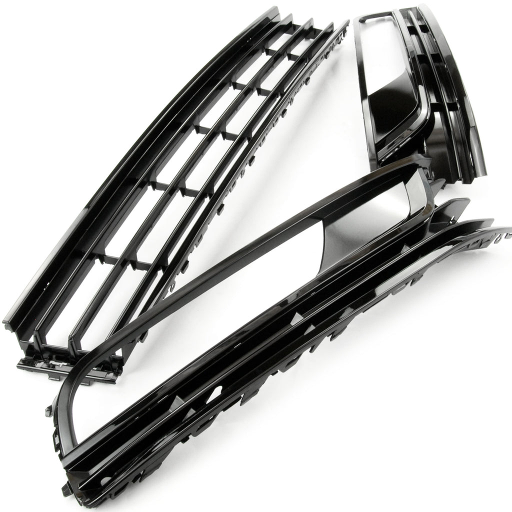 Front Bumper Lower Grille & Fog Light Covers For Volkswagen CC 2013-2017 – Chrome Mesh Set By KARPAL
