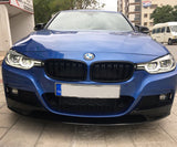 BMW 3 Series F30 F31 Gloss Black Dual Line Style Front Bumper Grilles