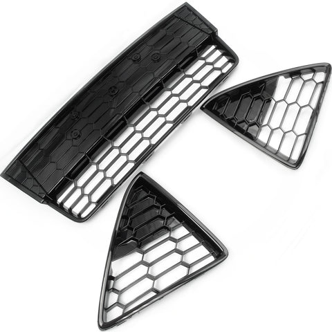Ford Focus mk3 2012-2014 Honeycomb Mesh Front Grilles Gloss Black