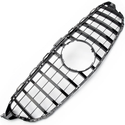 All Black GT Style Front Bumper Grille for Mercedes C-Class W205 2014-2018