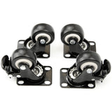 Heavy Duty 50mm 2" Castors Wheels Black Swivel Brake Trolley Truck Tool Box