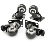 Heavy Duty 50mm 2" Castors Wheels Black Swivel Brake Trolley Truck Tool Box
