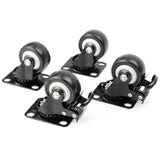 Heavy Duty 50mm 2" Castors Wheels Black Swivel Brake Trolley Truck Tool Box