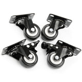 Heavy Duty 50mm 2" Castors Wheels Black Swivel Brake Trolley Truck Tool Box