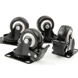 Heavy Duty 50mm 2" Castors Wheels Black Swivel Brake Trolley Truck Tool Box
