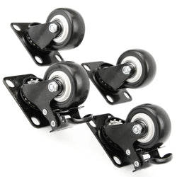 Heavy Duty 50mm 2" Castors Wheels Black Swivel Brake Trolley Truck Tool Box