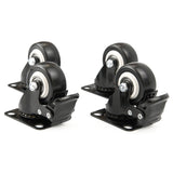 Heavy Duty 50mm 2" Castors Wheels Black Swivel Brake Trolley Truck Tool Box