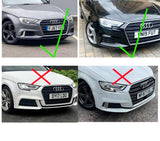 Audi A3 Saloon 8V Facelift Gloss Black Honeycomb Lower Side Bumper Grilles
