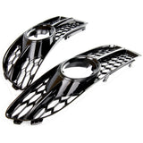 Honeycomb Fog Light Grilles Covers Pair Gloss Black Audi A4 B7 05-08 S-Line