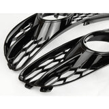 Honeycomb Fog Light Grilles Covers Pair Gloss Black Audi A4 B7 05-08 S-Line