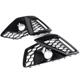 Audi A4 B9.5 Facelift 19-24 S Line S4 Gloss Black Honeycomb Fog Light Grilles