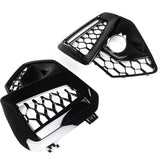 Audi A4 B9.5 Facelift 19-24 S Line S4 Gloss Black Honeycomb Fog Light Grilles