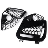 Audi A4 B9.5 Facelift 19-24 S Line S4 Gloss Black Honeycomb Fog Light Grilles