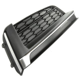 Audi A5 S-Line S5 B9 2016-2020 Front Bumper Lower Centre & Side Grilles Silver Trim