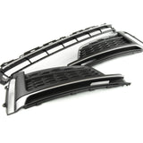 Audi A5 S-Line S5 B9 2016-2020 Front Bumper Lower Centre & Side Grilles Silver Trim