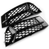 Audi A3 Saloon 8V Facelift Gloss Black Honeycomb Lower Side Bumper Grilles