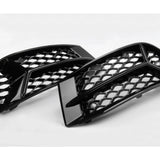 Audi A3 Saloon 8V Facelift Gloss Black Honeycomb Lower Side Bumper Grilles