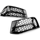 Audi A3 Saloon 8V Facelift Gloss Black Honeycomb Lower Side Bumper Grilles