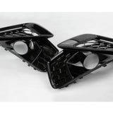 Audi A4 B9 Facelift 2019-2024 S Line S4 All Gloss Black Fog Light Grilles Surrounds Pair