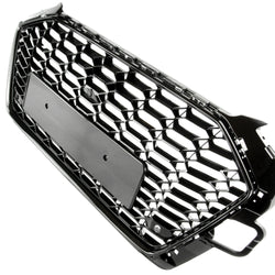 Audi A4 B9 Facelift 2019-2024 RS4 Style All Gloss Black Honeycomb Front Bumper Grille