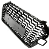 Audi A4 B9 Facelift RS4 Style All Gloss Black Honeycomb Front Bumper Grille and Fog Light Covers Kit