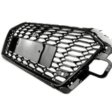 Audi A4 B9 Facelift RS4 Style All Gloss Black Honeycomb Front Bumper Grille and Fog Light Covers Kit