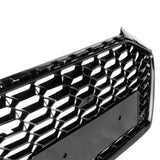 Audi A4 B9 Facelift RS4 Style All Gloss Black Honeycomb Front Bumper Grille and Fog Light Covers Kit