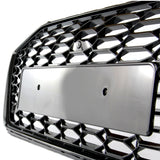 Audi A4 B9 Facelift RS4 Style All Gloss Black Honeycomb Front Bumper Grille and Fog Light Covers Kit